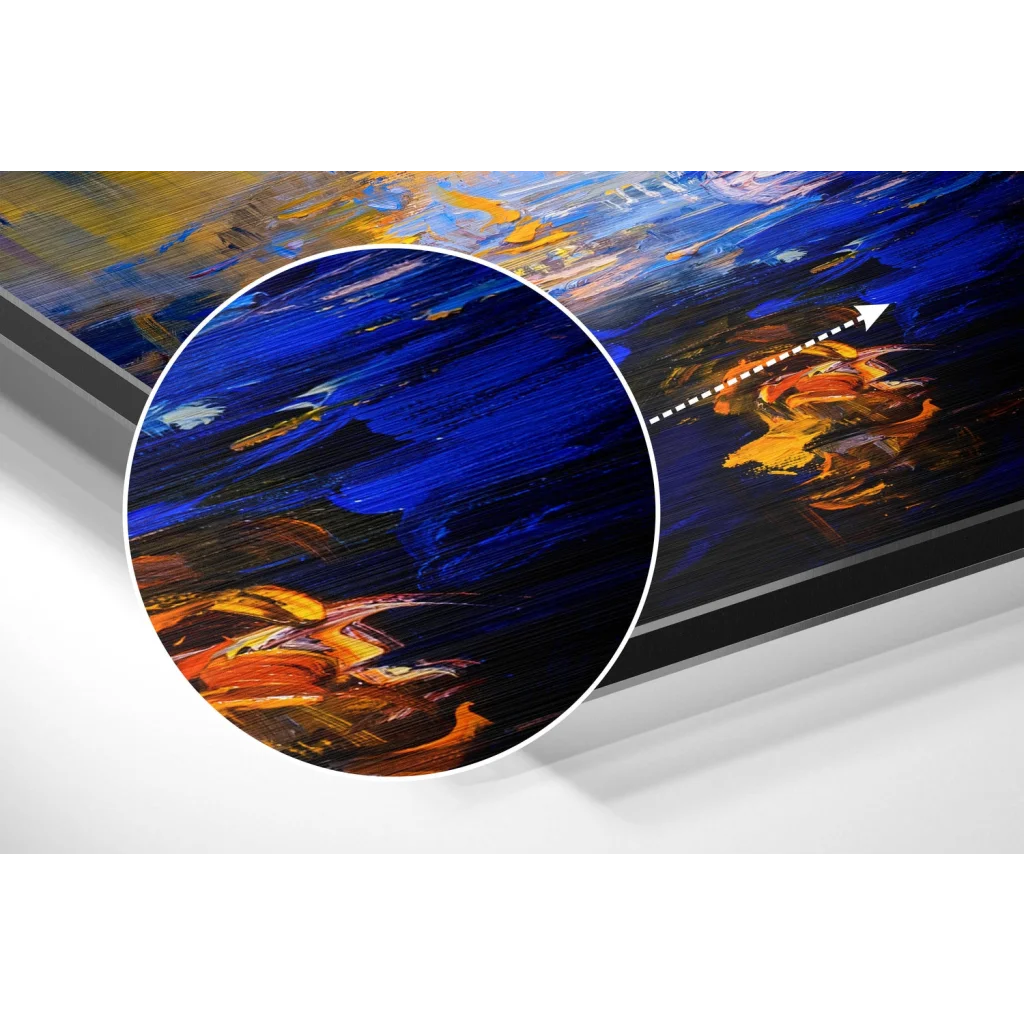 Vibrant Abstract Boat Art on Brushed Aluminium Dibond Canvas | Modern Wall Art Decor | vintageantiquesgifts.com