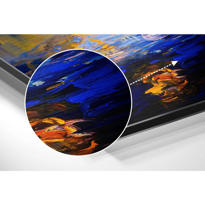 Vibrant Abstract Boat Art on Brushed Aluminium Dibond Canvas | Modern Wall Art Decor | vintageantiquesgifts.com