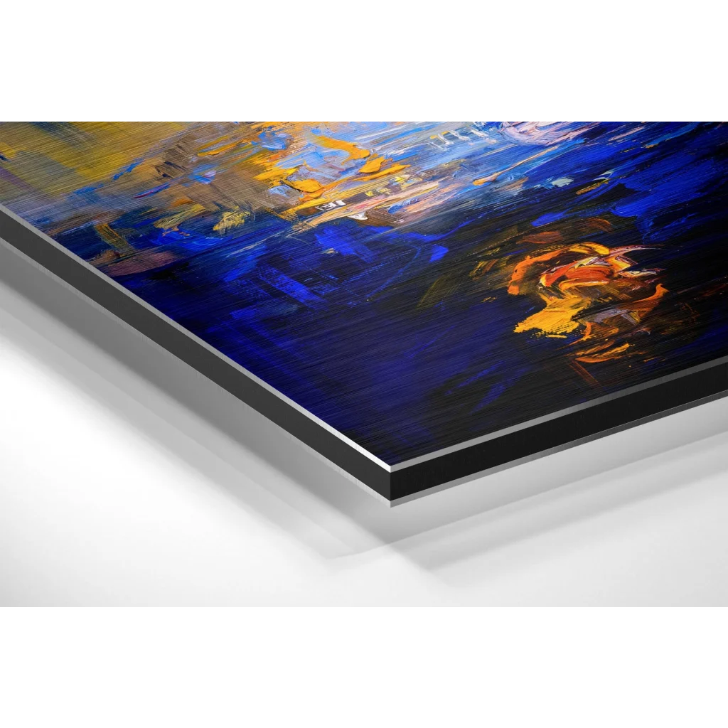 Vibrant Abstract Boat Art on Brushed Aluminium Dibond Canvas | Glass Wall Art Print | vintageantiquesgifts.com