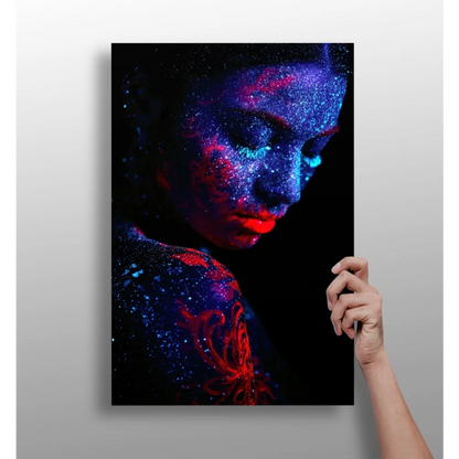 Cosmic Glitter Woman Insigne Aluminum Prints Unique Style | Insigneart USA | vintageantiquesgifts.com