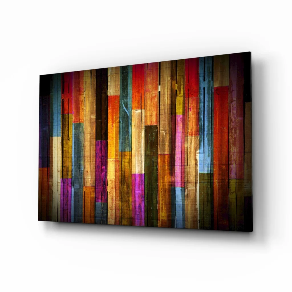 Rainbow Wooden Planks Canvas Wall Art Bursting With Color | Insigneart USA | vintageantiquesgifts.com