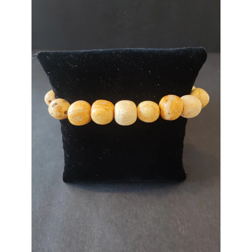 Palo santo wood beaded bracelet 8mm in cream amber tones