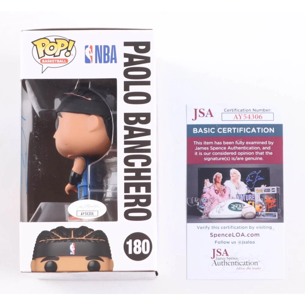 Funko Pop Paolo Banchero vinyl figure with JSA certification for NBA fans