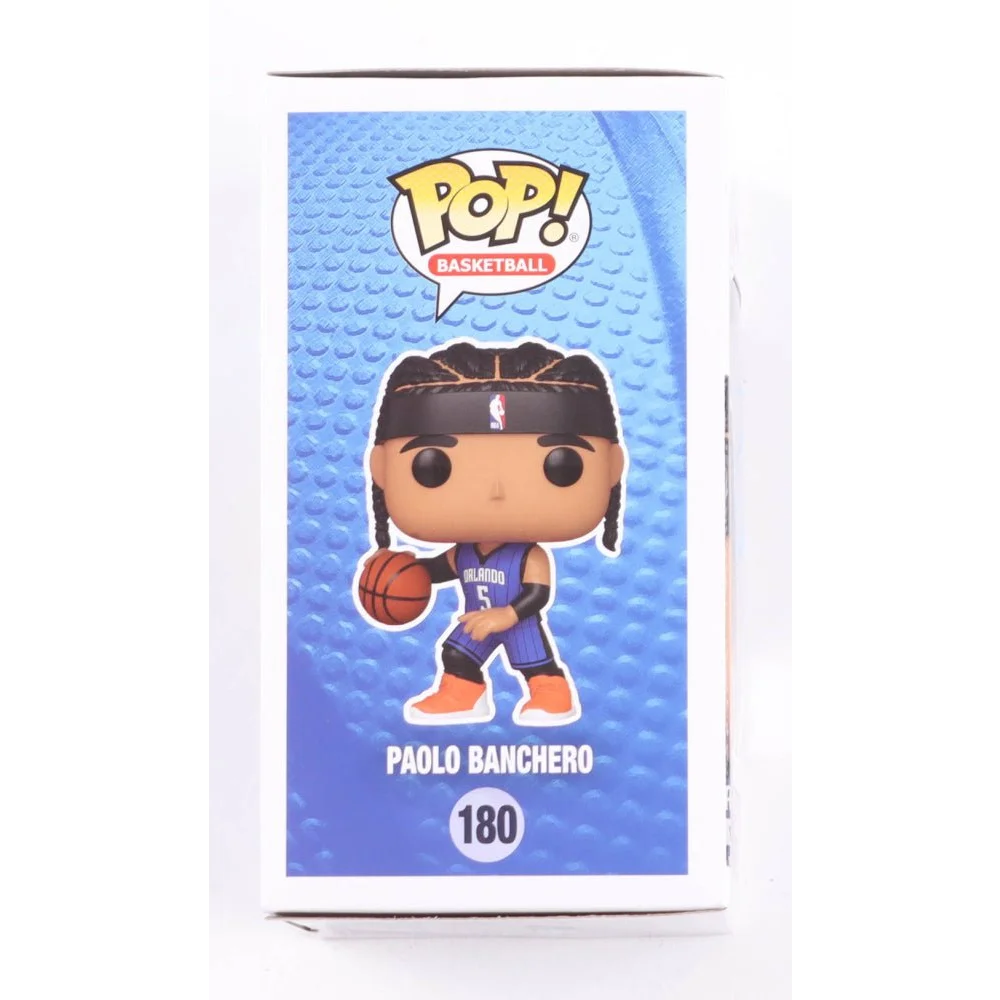 Funko Pop vinyl figure of Paolo Banchero playing basketball at Magic Basketball