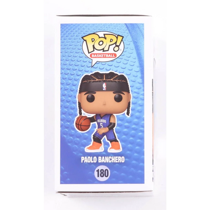 Funko Pop vinyl figure of Paolo Banchero playing basketball at Magic Basketball
