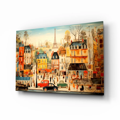 Parisian Street Scene Canvas Wall Art with Eiffel Tower | Insigneart USA | vintageantiquesgifts.com