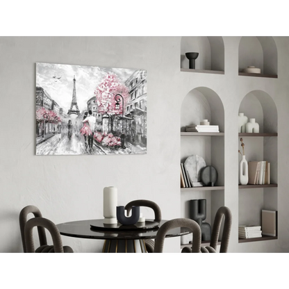 Paris Eiffel Tower cherry blossom wall art canvas print