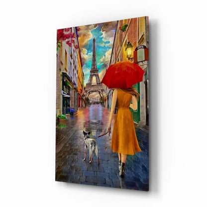 Rainy Paris Stroll Canvas Wall Art with Eiffel Tower | Insigneart USA | vintageantiquesgifts.com