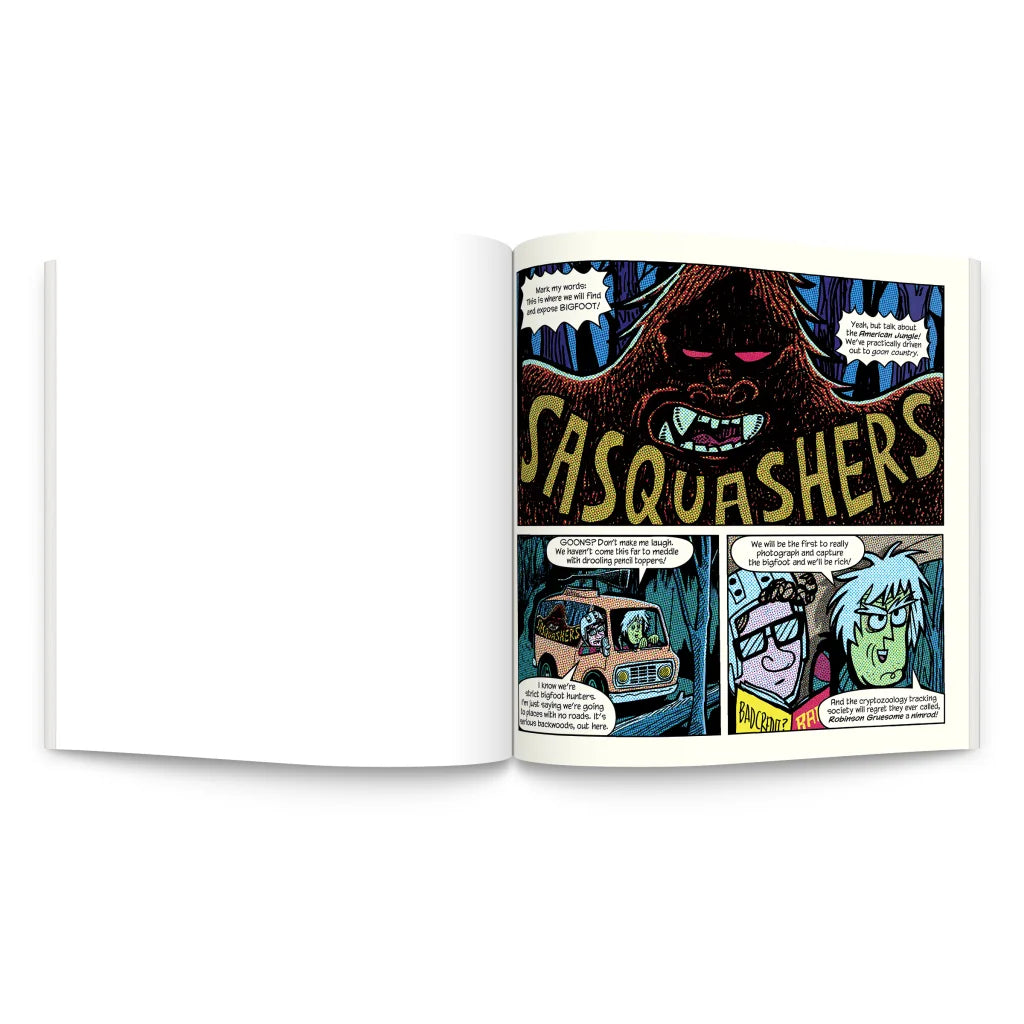 Open Parker Jacobs Goon Holler comic book with colorful illustrations for adventure fans