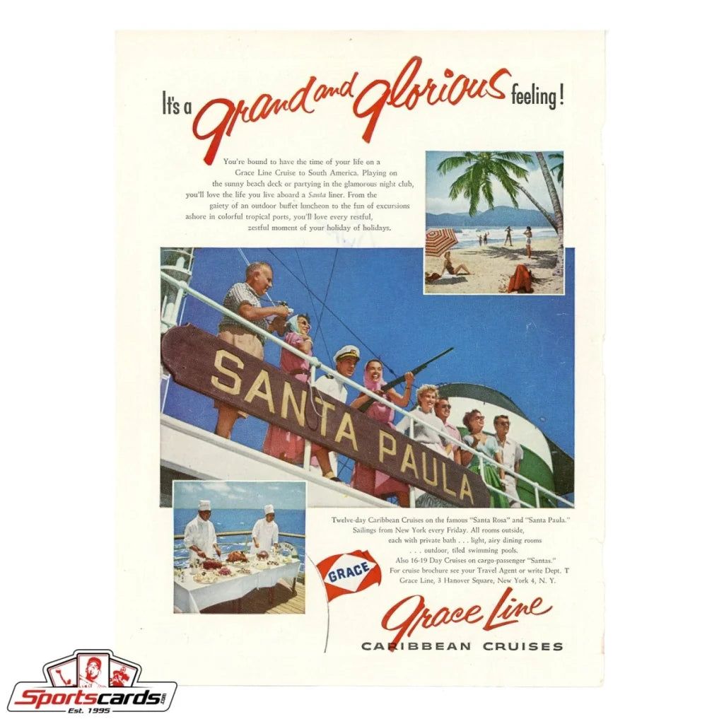 1950s Santa Paula cruise ship poster on gold medal winning Parry O’Brien signed magazine cover