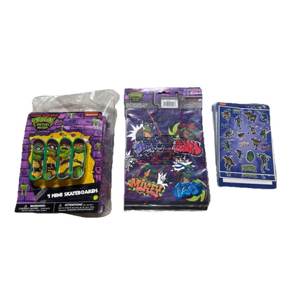 TMNT purple green mini skateboards party favors in clear package