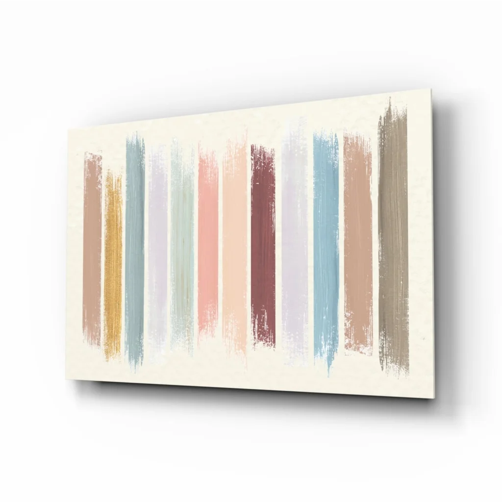 Pastel brushstroke canvas wall art print on display