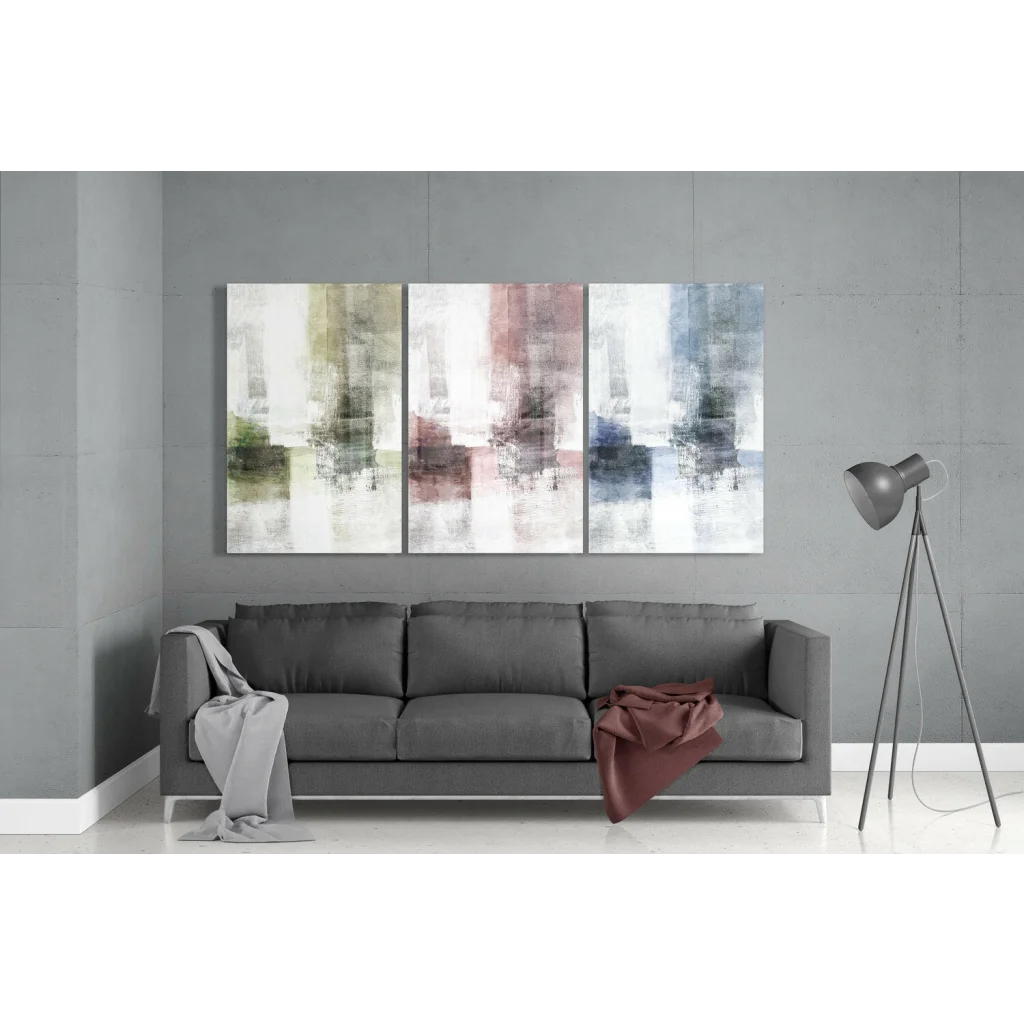 Dreamy Abstract Triptych Canvas Wall Art in Soft Pastels | Modern Wall Art Decor | vintageantiquesgifts.com