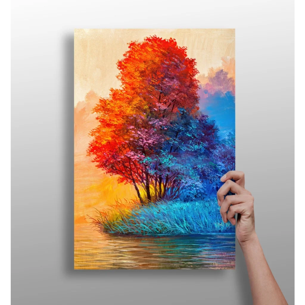 Fiery Tree Insigne Aluminum Print with Vivid Colors | Insigneart USA | vintageantiquesgifts.com