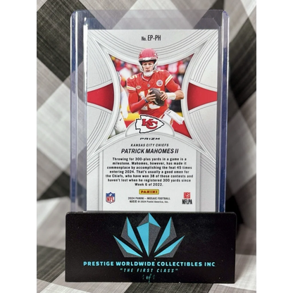 Patrick Mahomes II 2019 Panini Prestige card in case from Prestige Worldwide collectibles