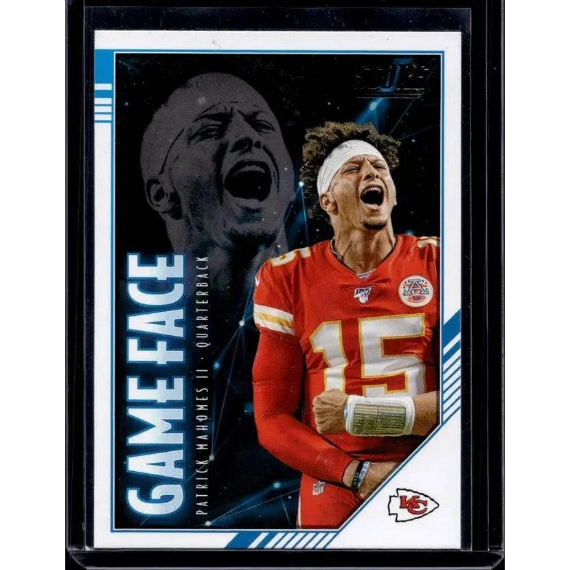 Patrick Mahomes Panini Score Game Face trading card for football fans