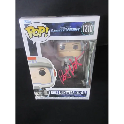 Patrick Warburton signed Funko Pop Buzz Lightyear collectible with pink autograph in box
