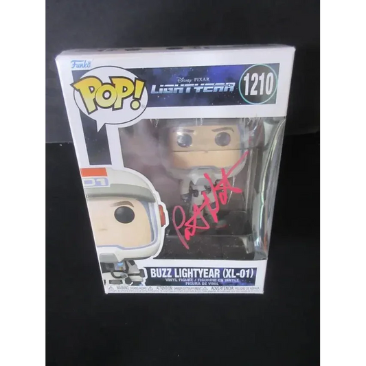 Patrick Warburton signed Funko Pop Buzz Lightyear collectible with pink autograph in box