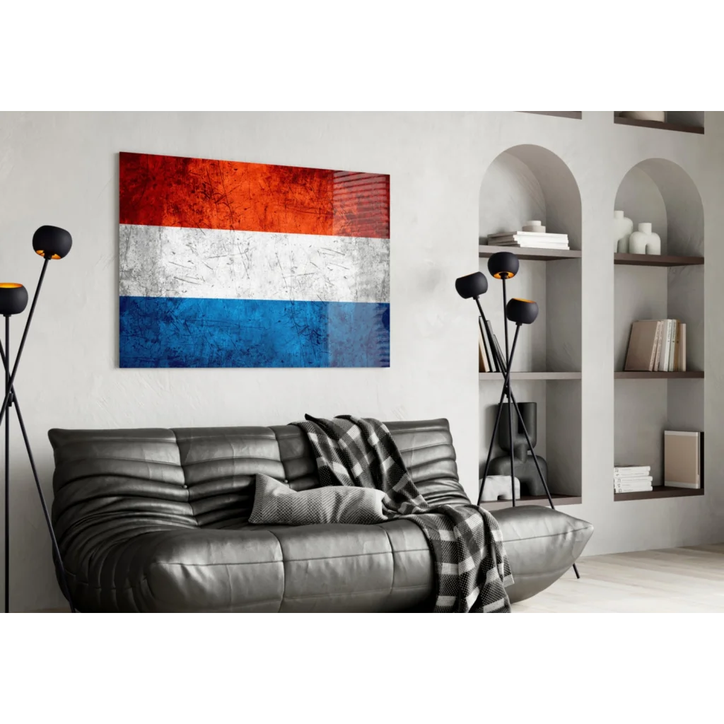 Patriotic red white blue textured wall art canvas