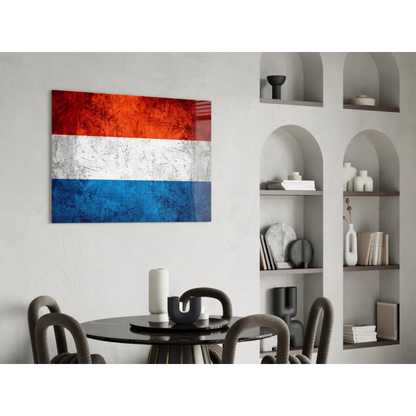 Patriotic textured red white blue flag wall art canvas