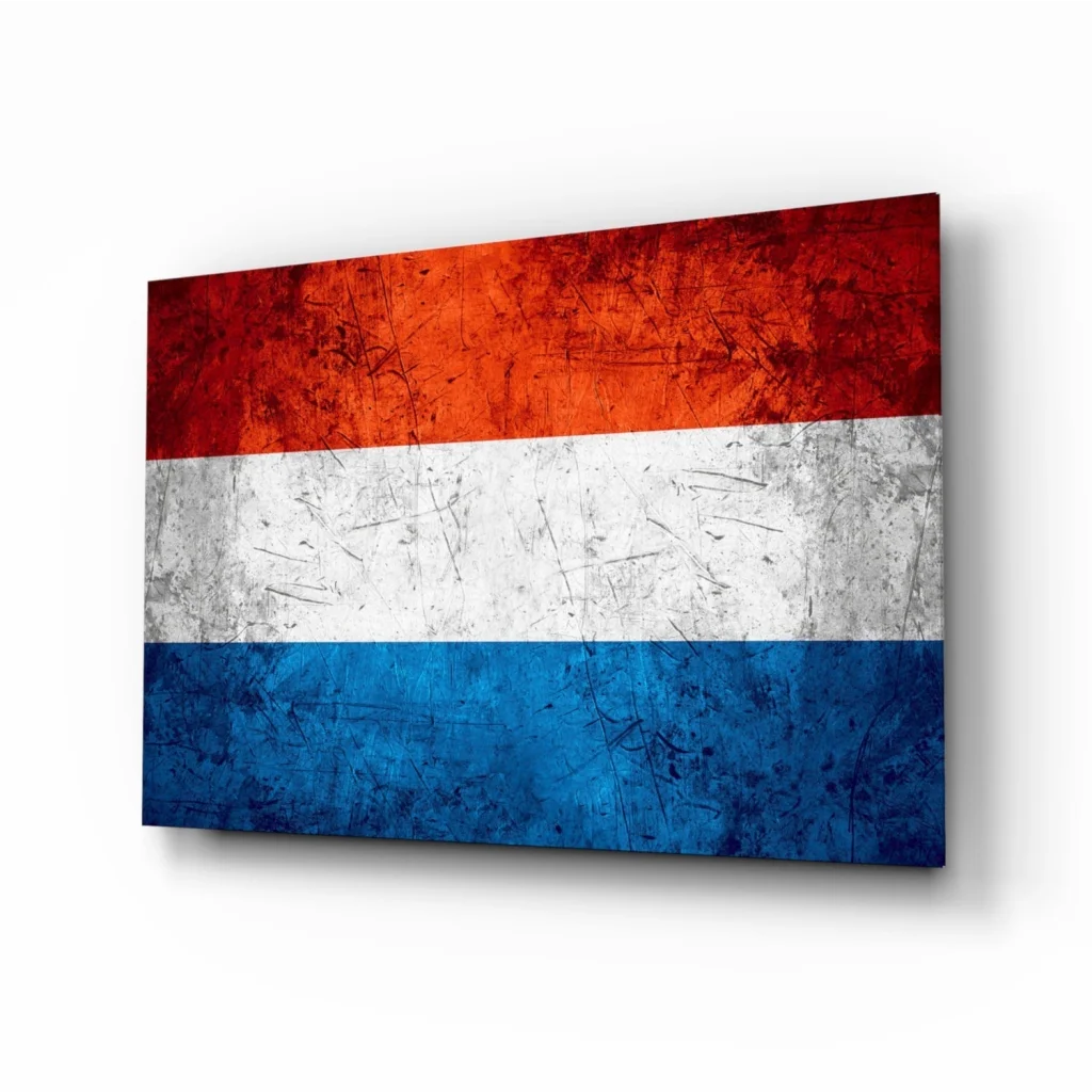 Patriotic red white blue textured canvas wall art