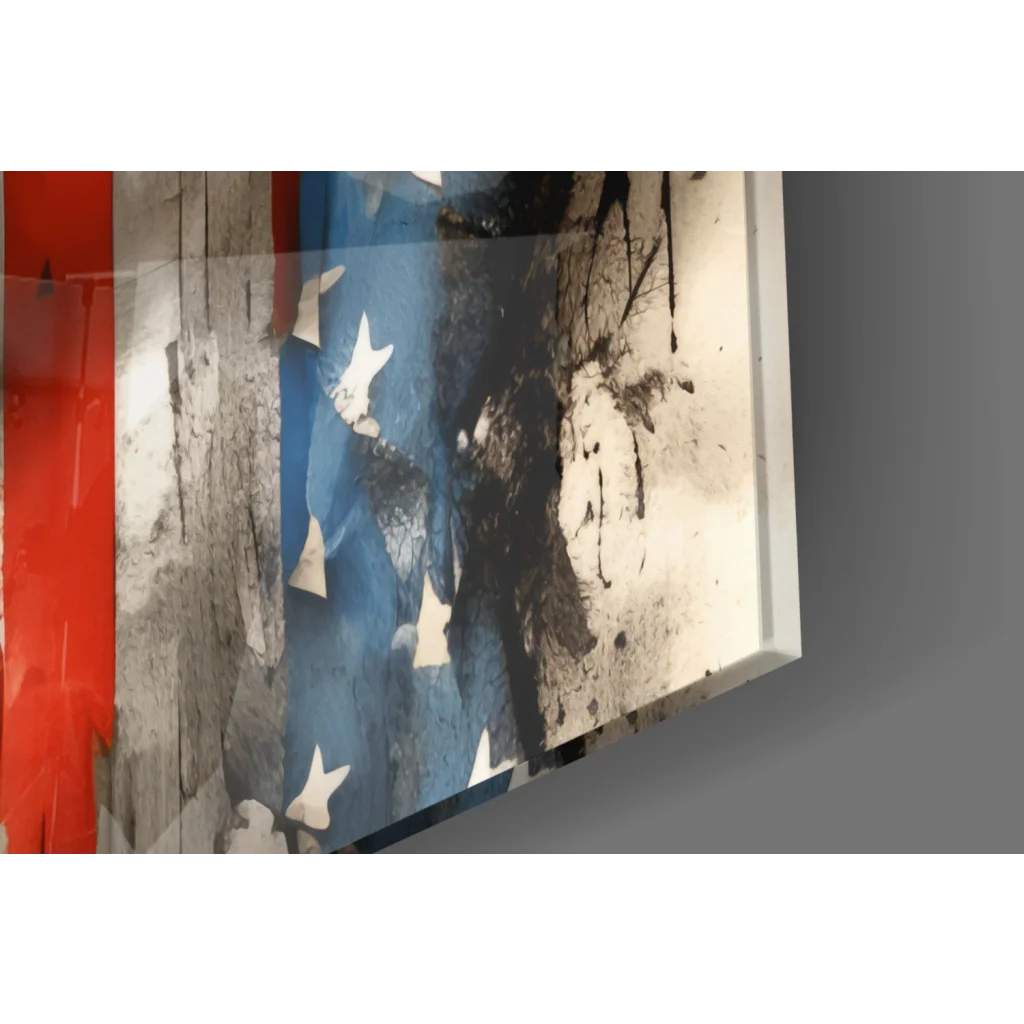 Patriotic Eagle American Flag glass wall art canvas print