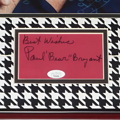 Framed Paul Bear Bryant autographed Alabama Crimson Tide chalkboard photo
