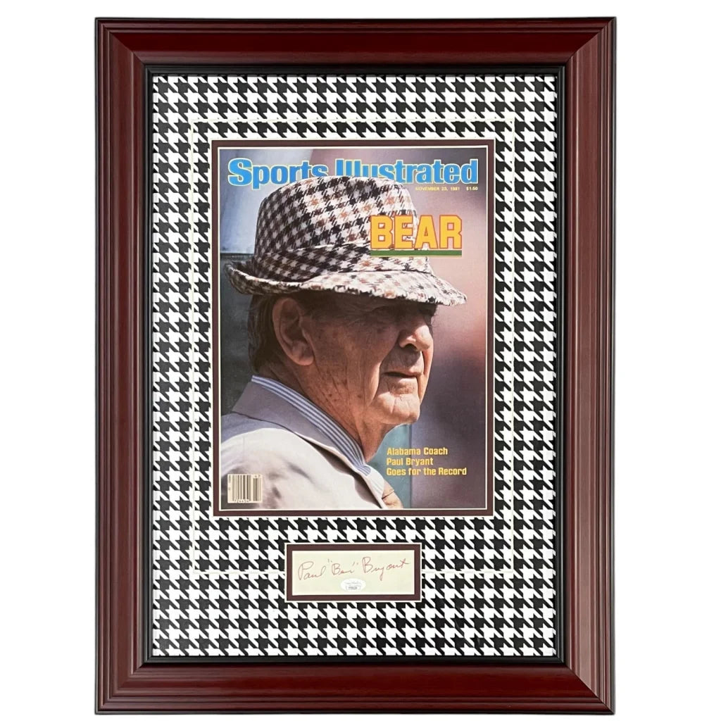 Paul Bear Bryant signed 11x14 Sports Illustrated framed cover