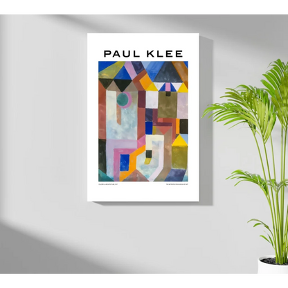 Vibrant Paul Klee geometric insigne aluminum print in colorful abstract art