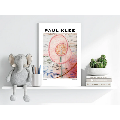 Insigne Aluminum Prints Paul Klee pink floral abstract art in white frame