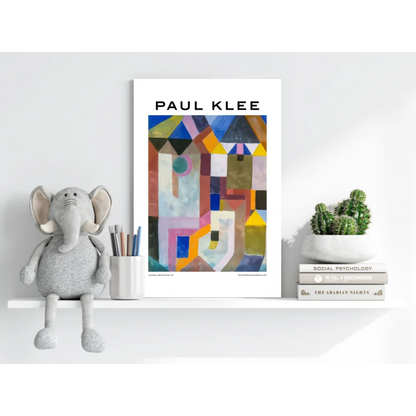 Vibrant Paul Klee geometric insigne aluminum print in colorful abstract design