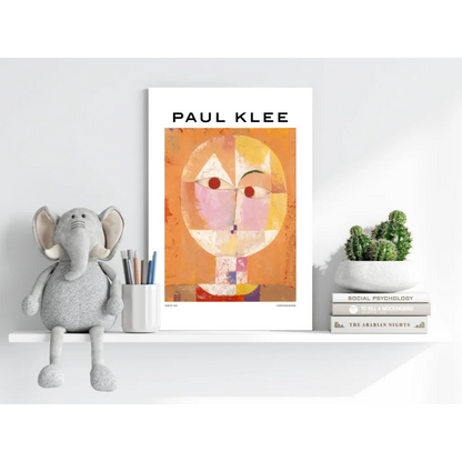 Framed Paul Klee abstract portrait on Insigne aluminum prints in warm tones