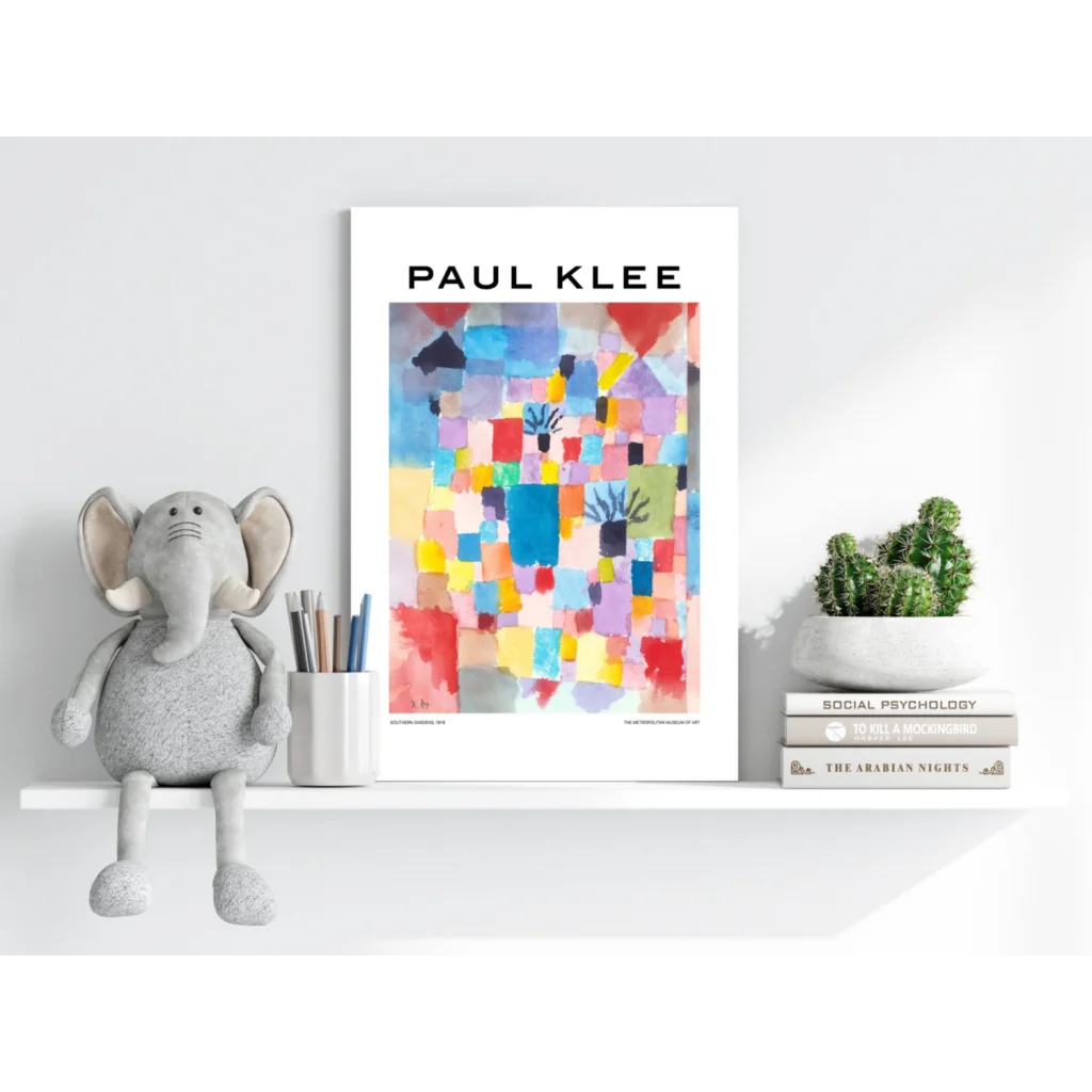 Vibrant Paul Klee abstract poster on Insigne aluminum print