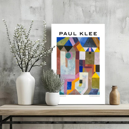 Vibrant Paul Klee geometric insigne aluminum print in colorful abstract composition
