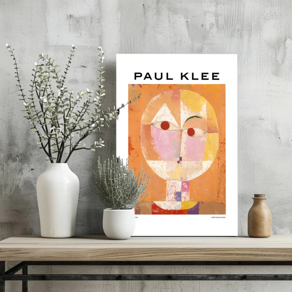 Vibrant Paul Klee abstract portrait on Insigne aluminum print