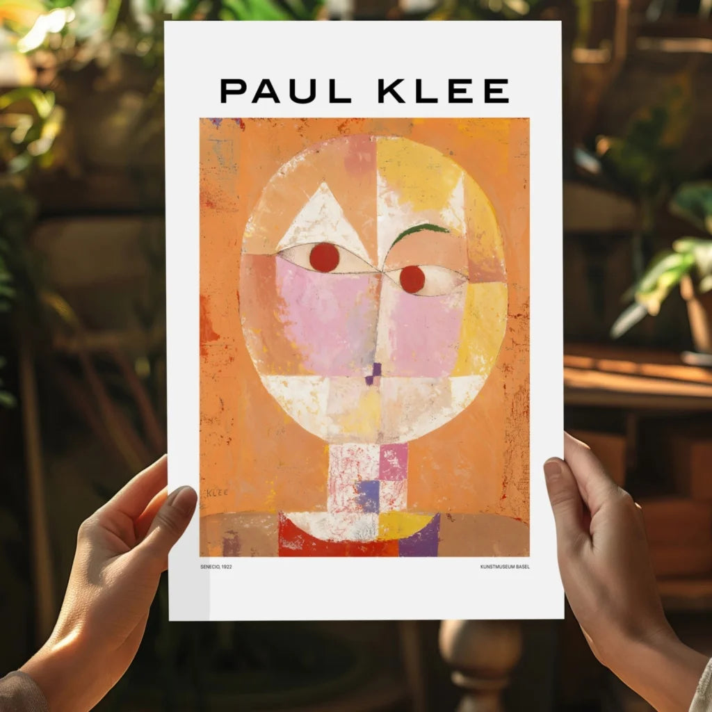 Vibrant Paul Klee abstract portrait on insigne aluminum print