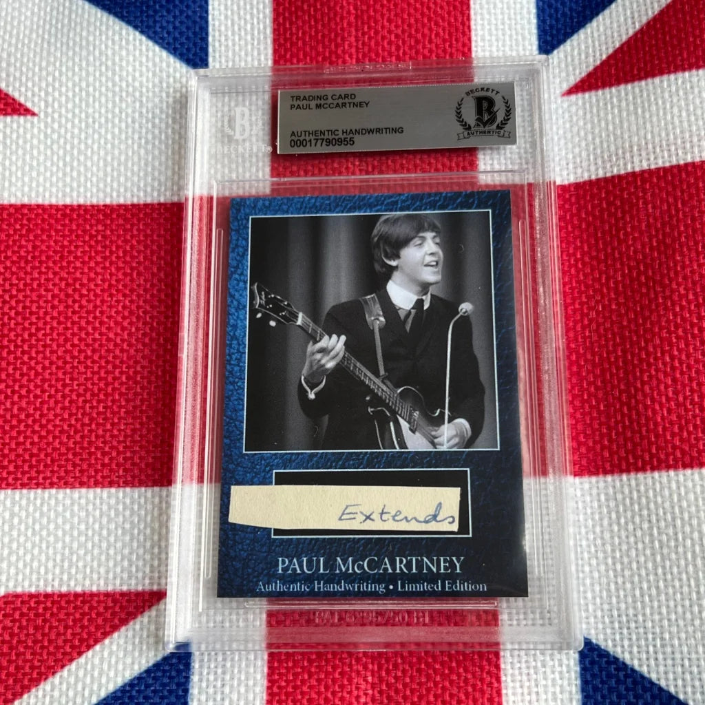 Paul McCartney autographed trading card with guitar and signature