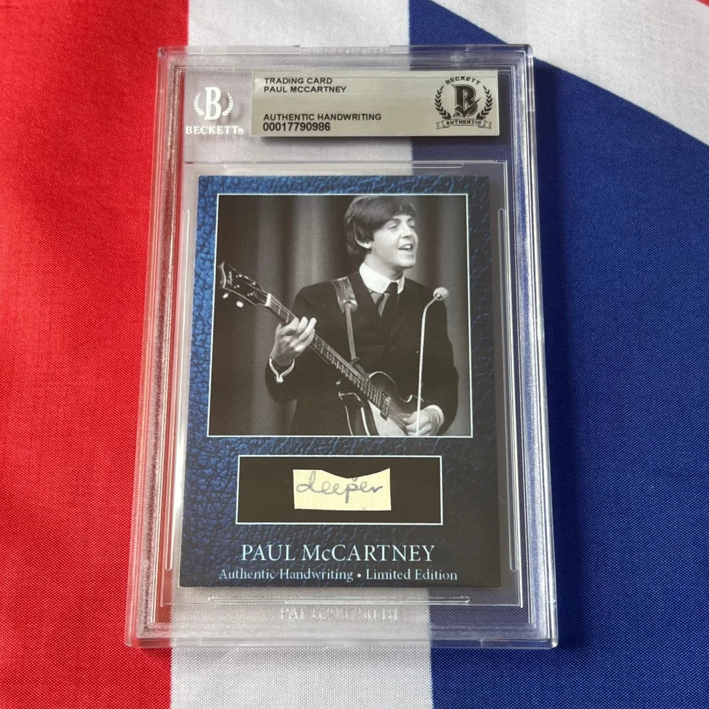 Paul McCartney’s original handwriting graded autograph trading card featuring authentic signature