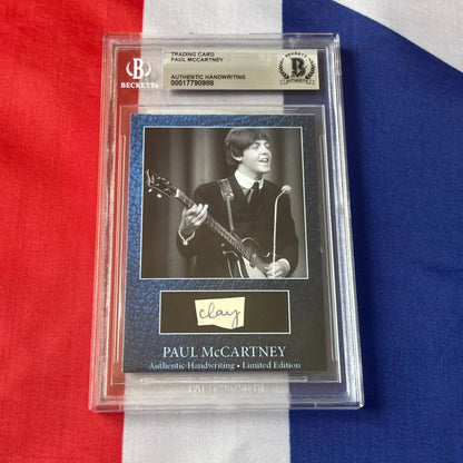 Paul McCartney trading card with authentic original handwriting and graded autograph