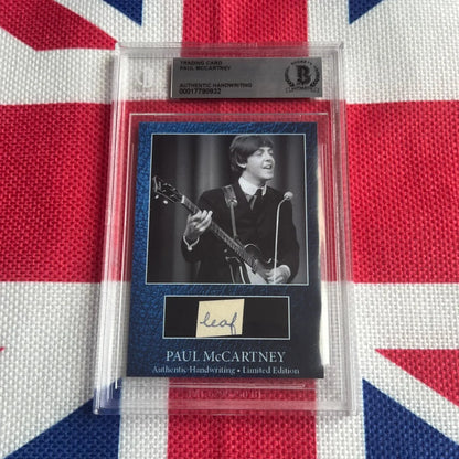 Paul McCartney autographed guitar string card from rock n roll music history