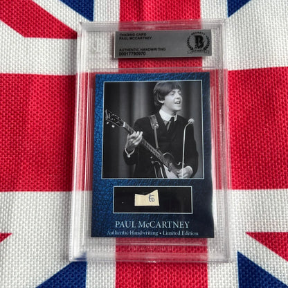 Paul McCartney graded autograph trading card with guitar and note