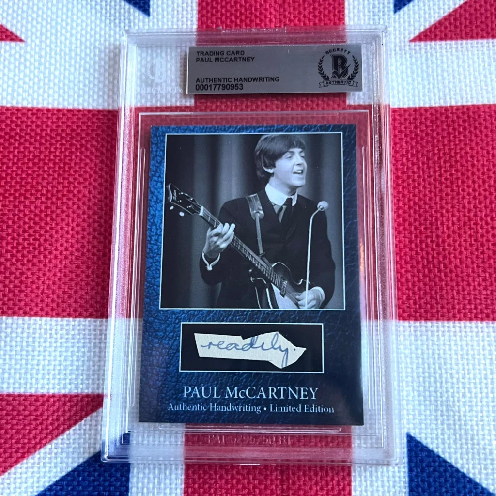Paul McCartney's Original Handwriting Graded Autograph Trading Card