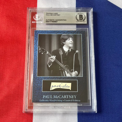 Paul McCartney trading card with authentic original handwriting and graded autograph