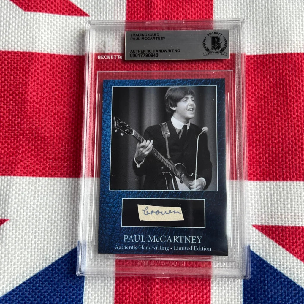 Limited edition Paul McCartney signed guitar trading card in case