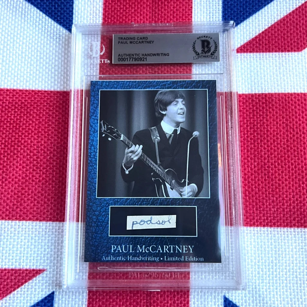Paul McCartney's Original Handwriting Graded Autograph Trading Card