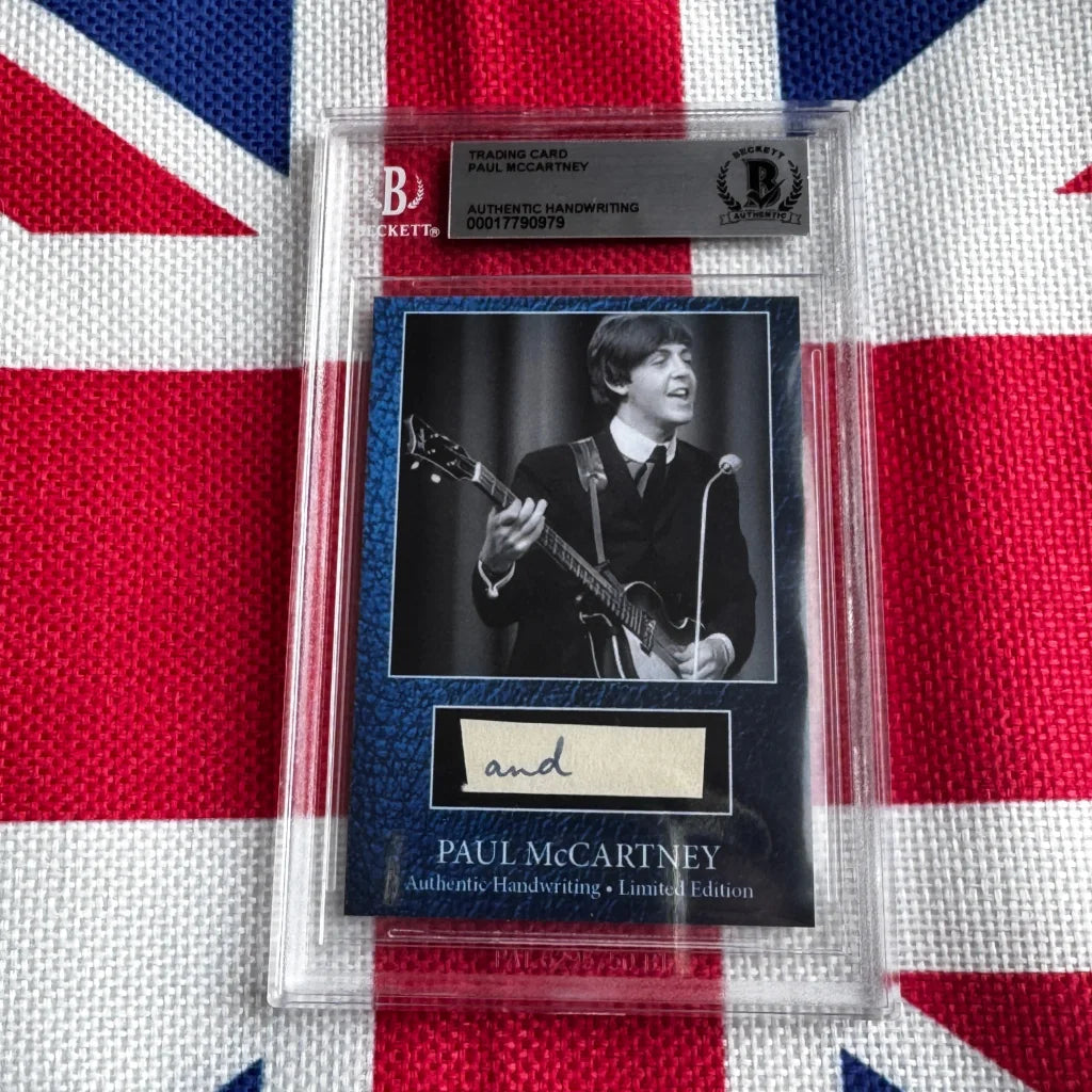 Limited edition Paul McCartney signed trading card with B&W photo