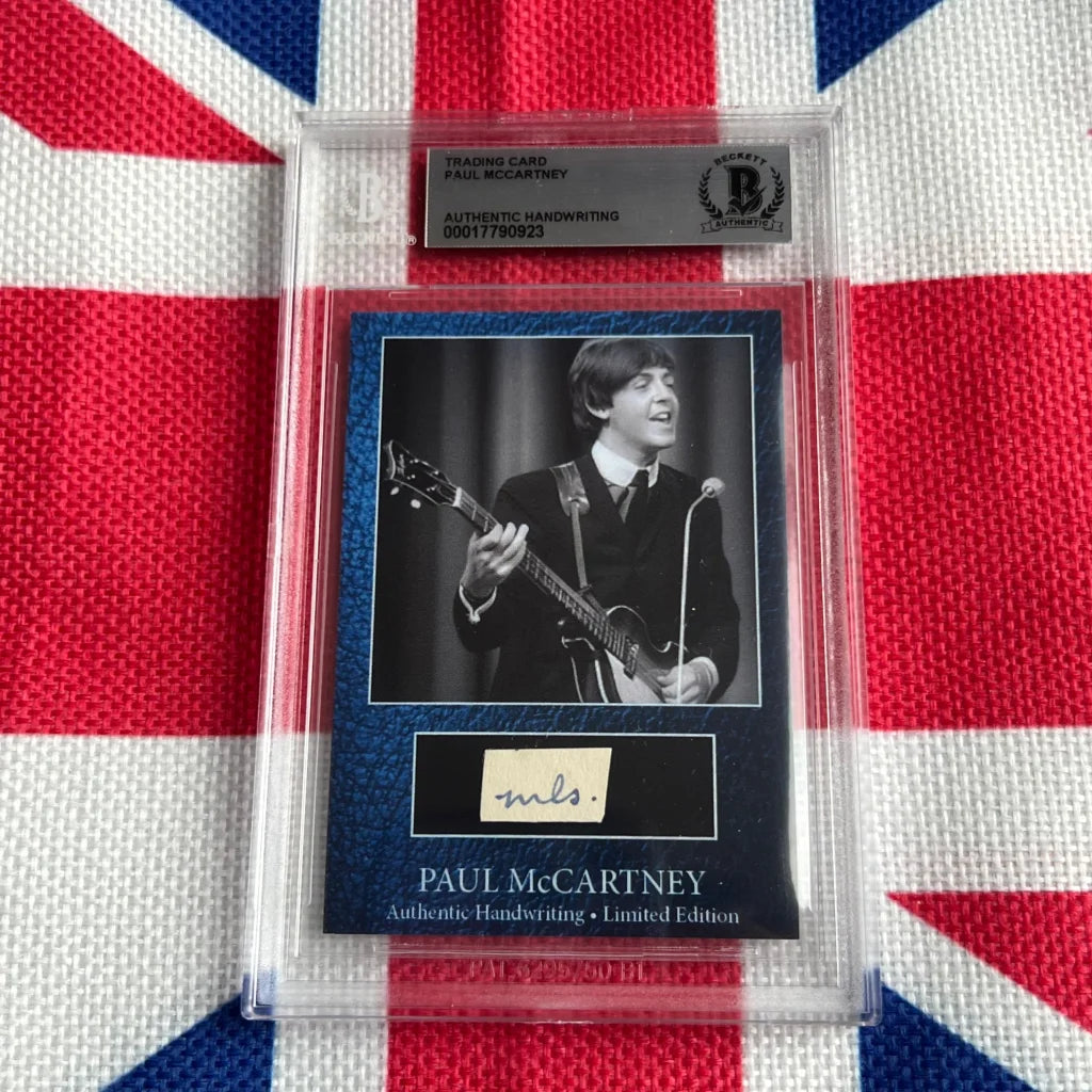 Paul McCartney graded autograph card with guitar photo and holographic seal