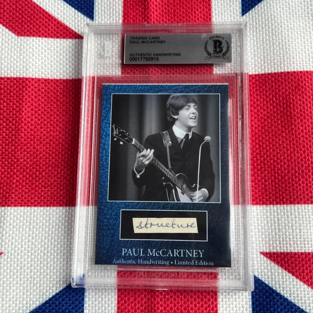 Paul McCartney autographed guitar string card from music history