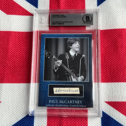 Paul McCartney autographed guitar string card from music history