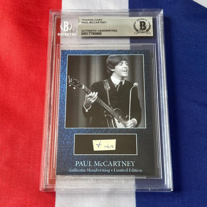 Paul Mccartney trading card with authentic original handwriting and graded autograph